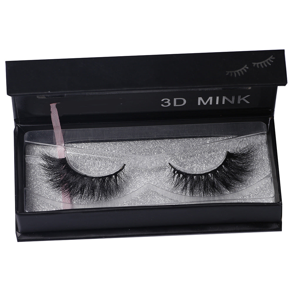 A Pair 0f Cotton Thread Terriers Multi-Layer 3D Pure Mink False Eyelashes 15mm FX-M03