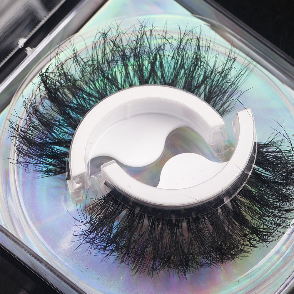 A Pair Of 8D Warm Faux Mink Self-Adhesive False Eyelashes 15mm N53-#2