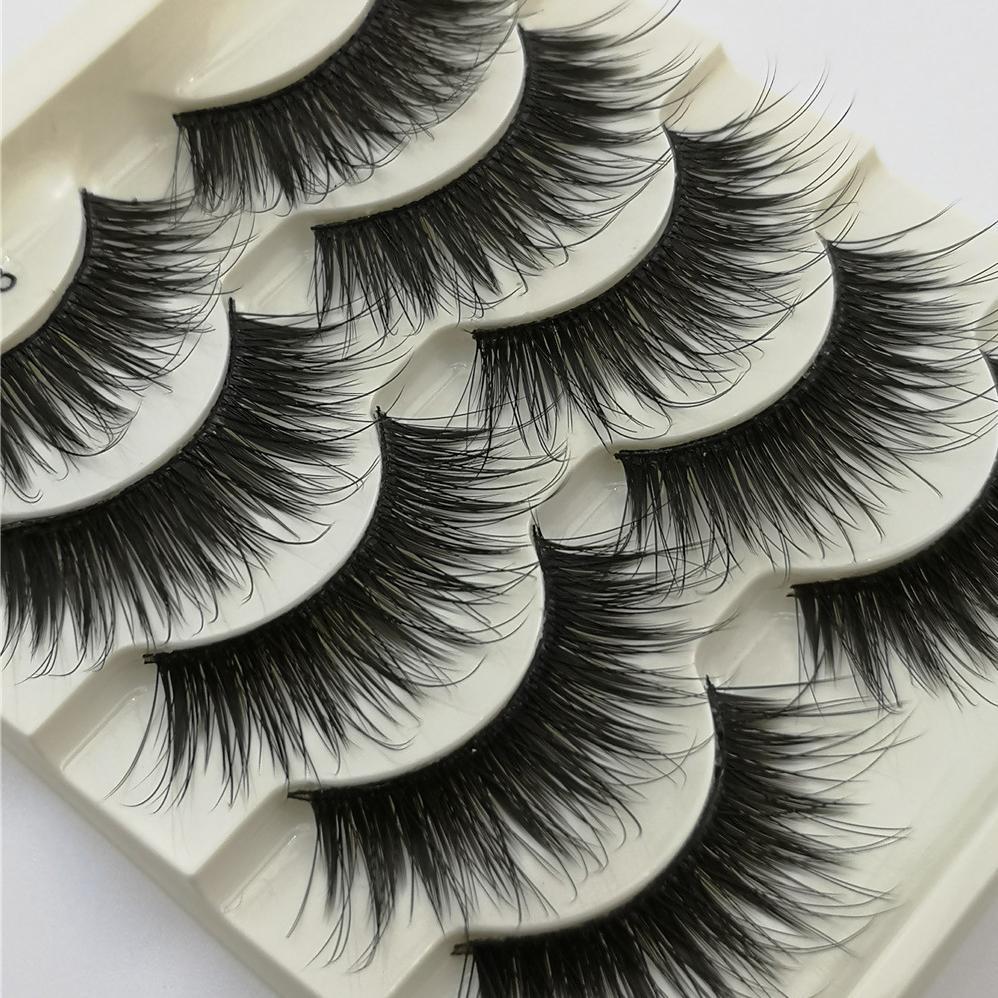 5-Pack 3D Faux Mink Blue False Eyelashes Thick False Eyelashes 12-15 MM 08