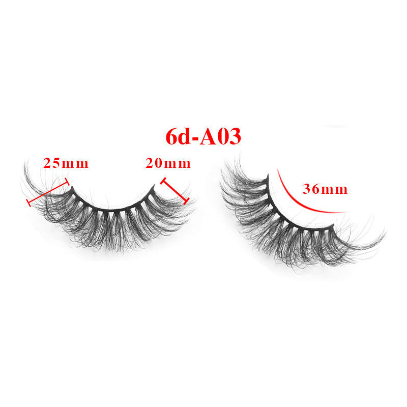 8 pairs of eyelashes with long curly 6D thick Faux mink eyelashes 25mm 6D-A03