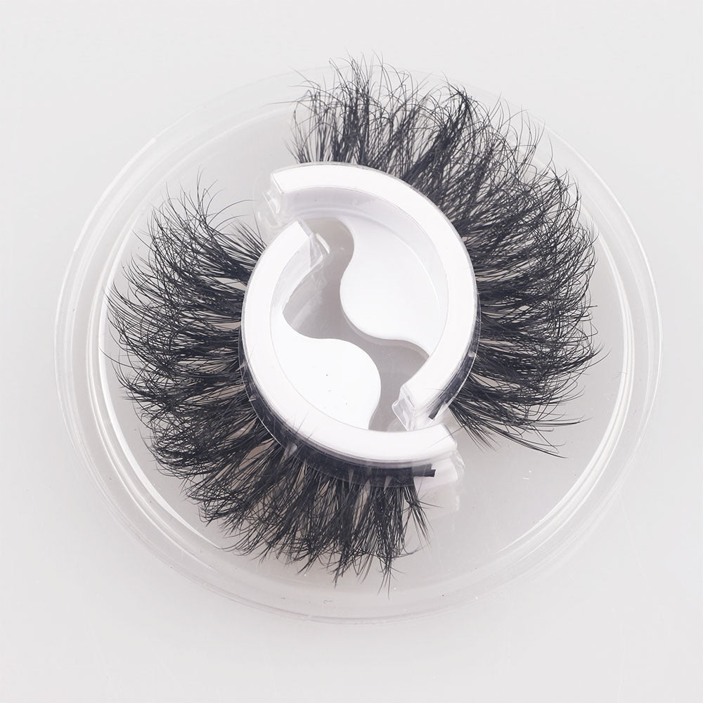 A Pair Of 8D Warm Faux Mink Self-Adhesive False Eyelashes 15mm N53-#2