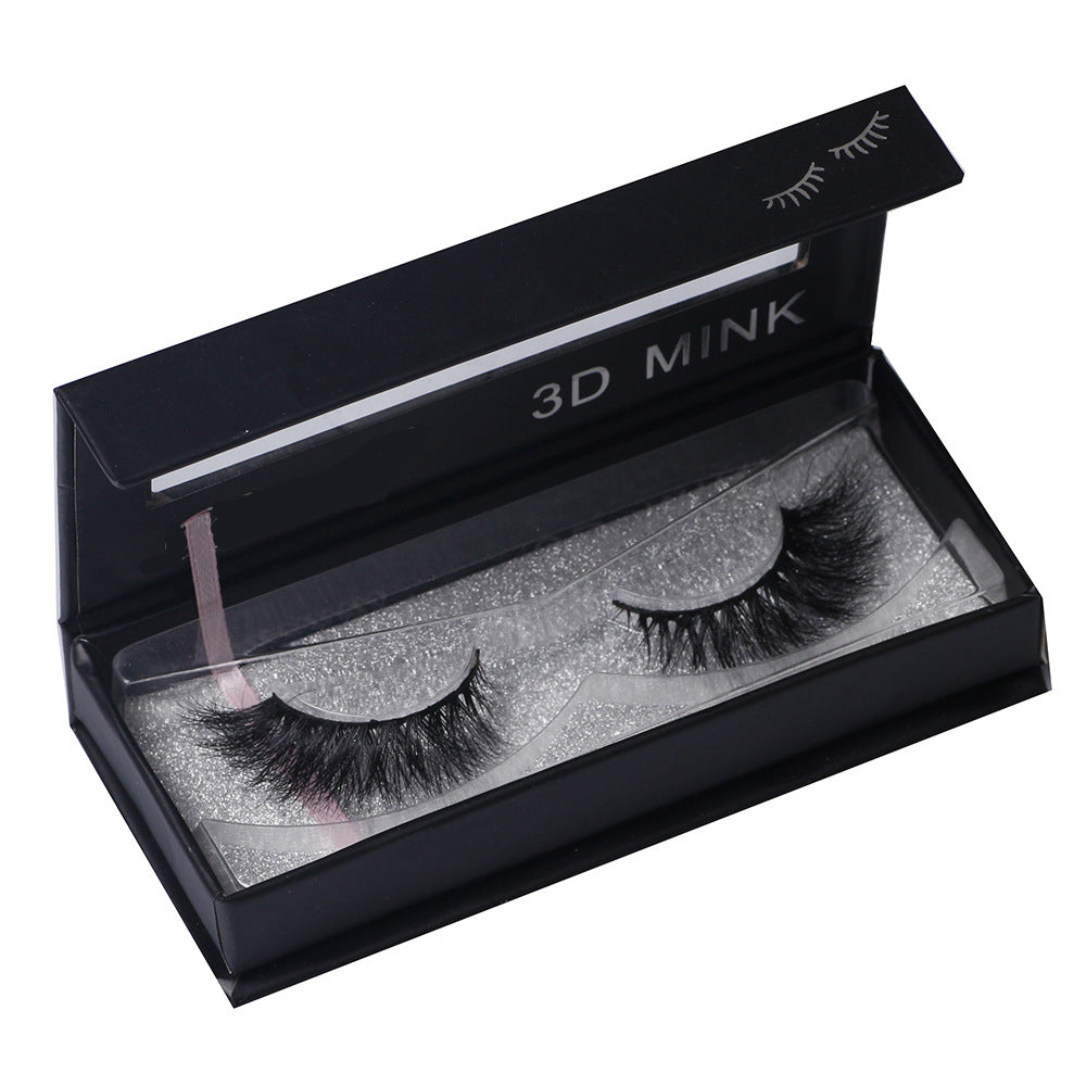 A Pair 0f Cotton Thread Terriers Multi-Layer 3D Pure Mink False Eyelashes 15mm FX-M03