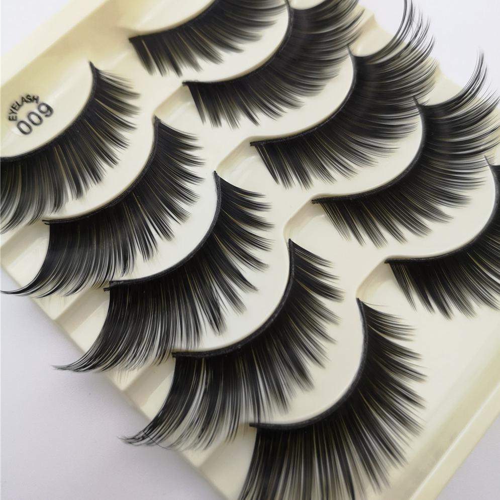 5-Pack 3D Faux Mink Purple False Eyelashes Thick False Eyelashes 9-15 MM 09