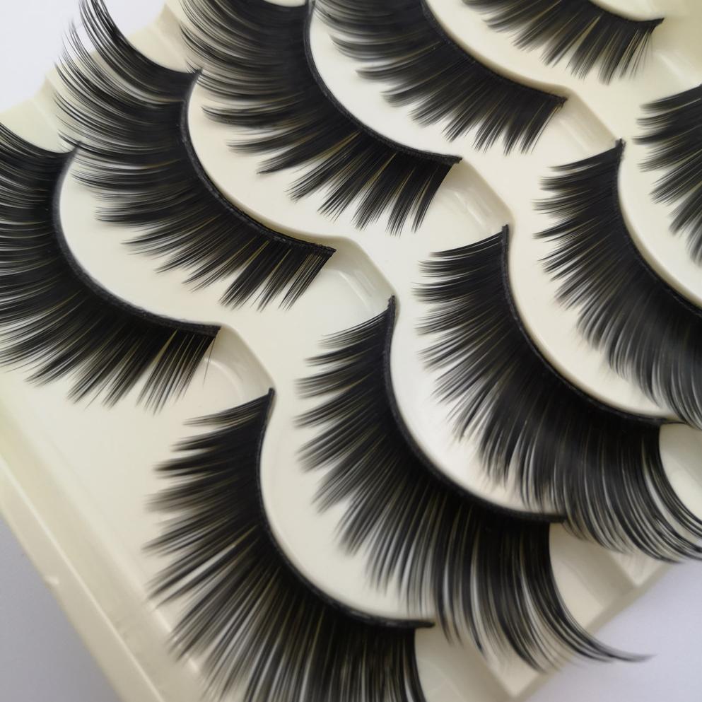 5-Pack 3D Faux Mink Purple False Eyelashes Thick False Eyelashes 9-15 MM 09