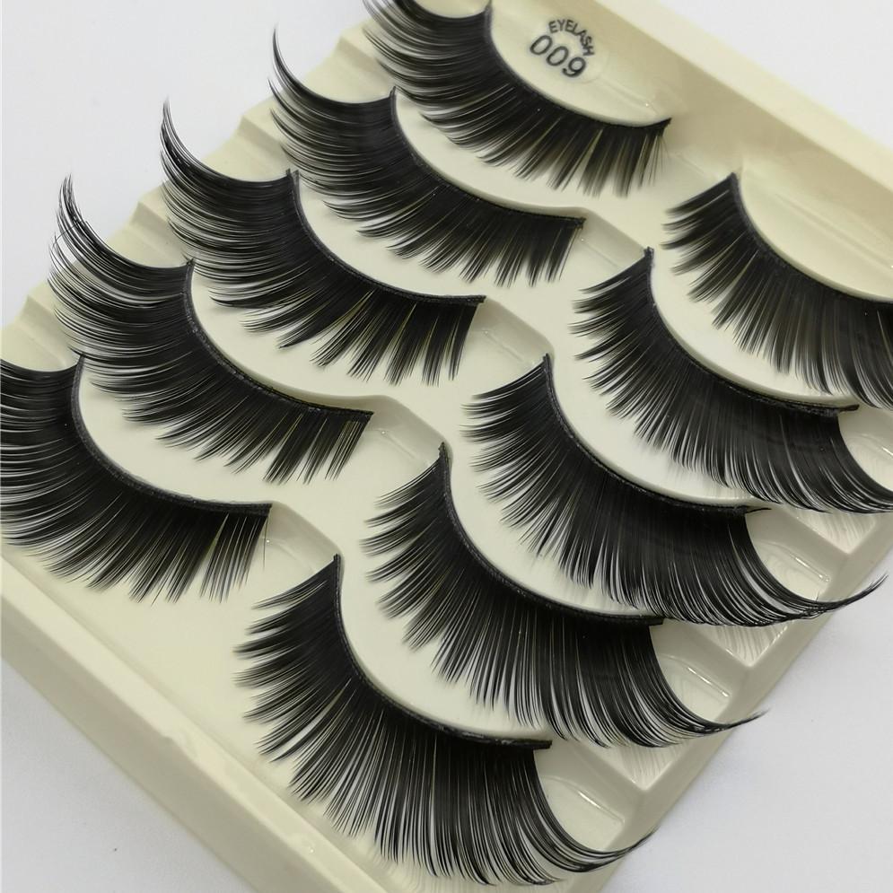 5-Pack 3D Faux Mink Purple False Eyelashes Thick False Eyelashes 9-15 MM 09