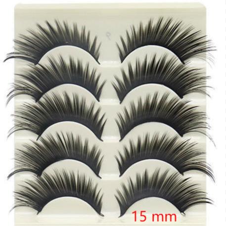 5-Pack 3D Faux Mink Purple False Eyelashes Thick False Eyelashes 9-15 MM 09