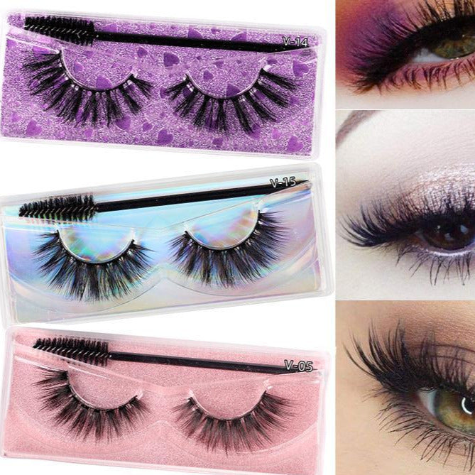 3D Reusable Waterproof False Eyelashes Mink Thick Mix False Eyelashes Kits