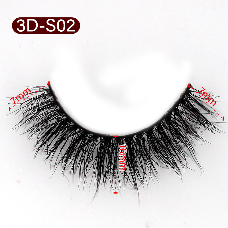 3D Mink False Eyelashes Natural Thick False Eyelashes 16 MM 3D-S02