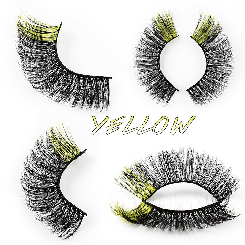 5 Pairs Of Color 3D Natural Thick Cat Eye Tail Elongated False Eyelashes 18mm G831