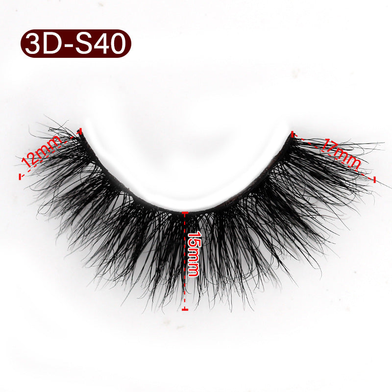 3D Mink False Eyelashes Natural Thick False Eyelashes 12-17 MM 3D-S40