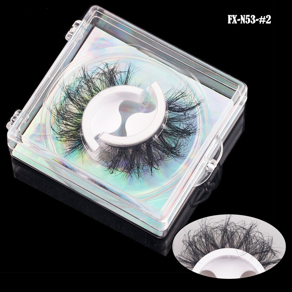 A Pair Of 8D Warm Faux Mink Self-Adhesive False Eyelashes 15mm N53-#2