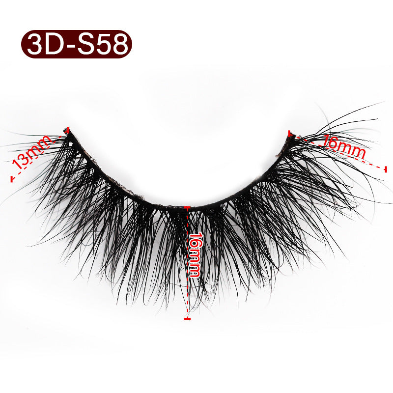 3D Mink False Eyelashes Natural Thick False Eyelashes 13-16 MM 3D-S58