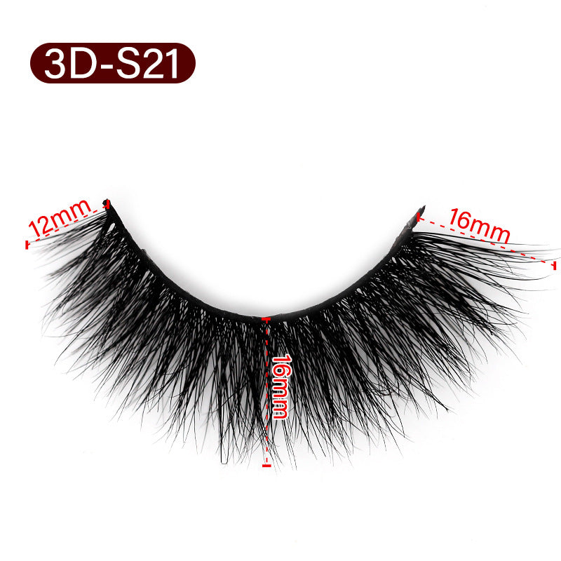 3D Mink False Eyelashes Natural Thick False Eyelashes 16 MM 3D-S21