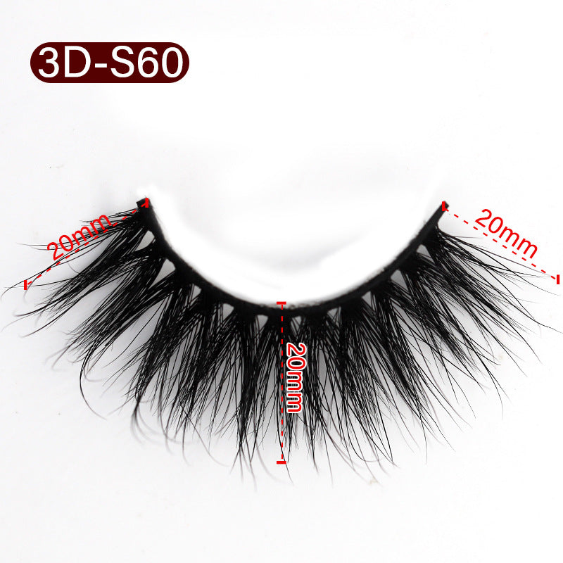 3D Mink False Eyelashes Natural Thick False Eyelashes 20 MM 3D-S60