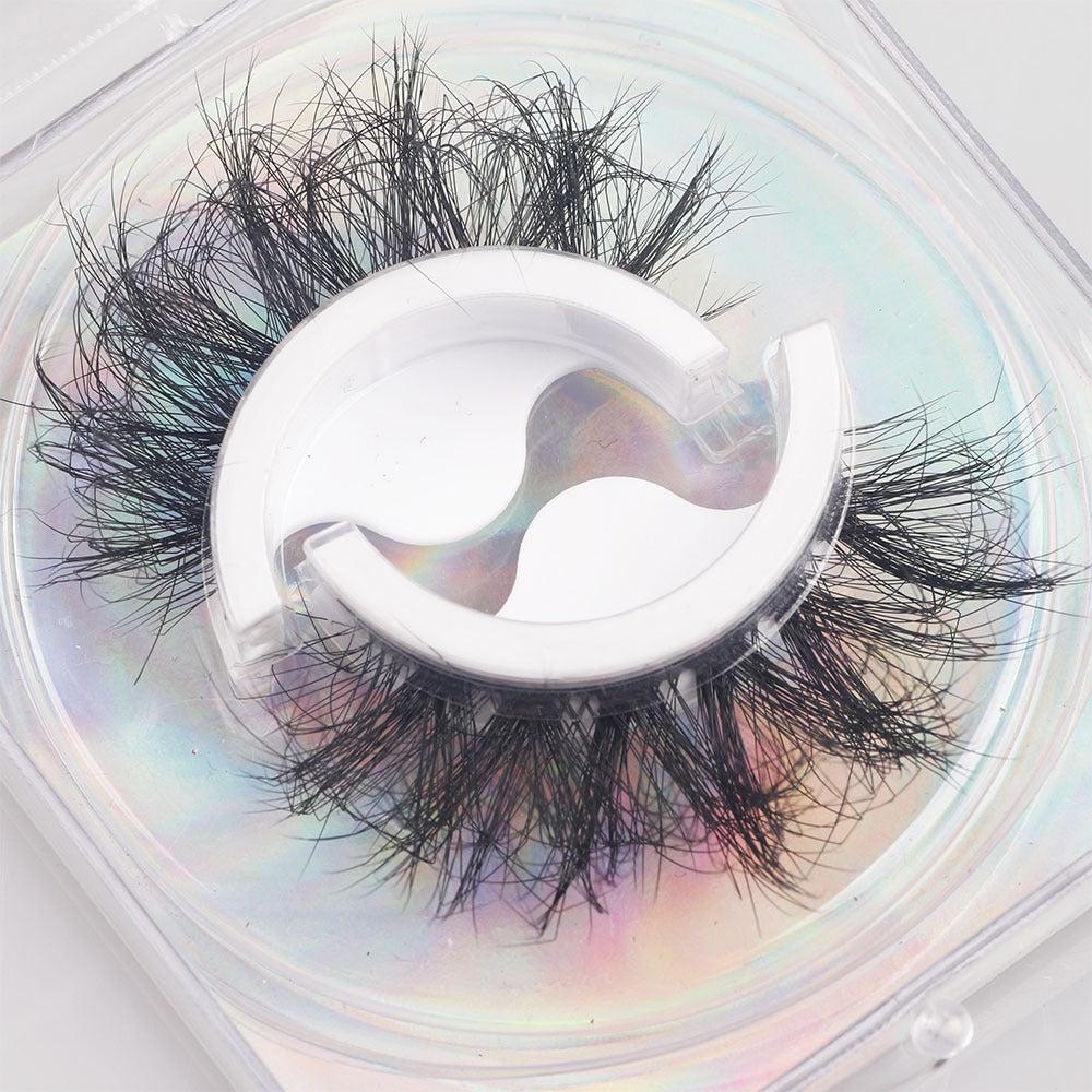 A Pair Of 8D Warm Faux Mink Self-Adhesive False Eyelashes 15mm N53-#2