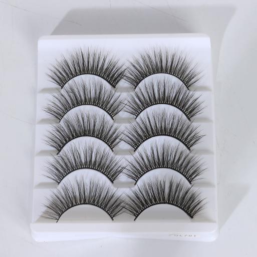 5-Pack 3D Faux Mink False Eyelashes Thick False Eyelashes 13-15 MM GL-701