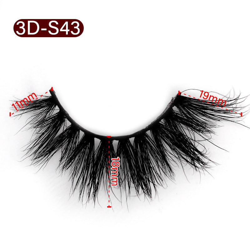 3D Mink False Eyelashes Natural Thick False Eyelashes 11-19 MM 3D-S43