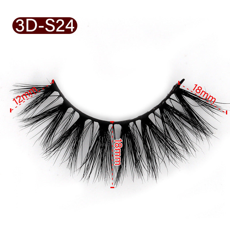 3D Mink False Eyelashes Natural Thick False Eyelashes 18 MM 3D-S24