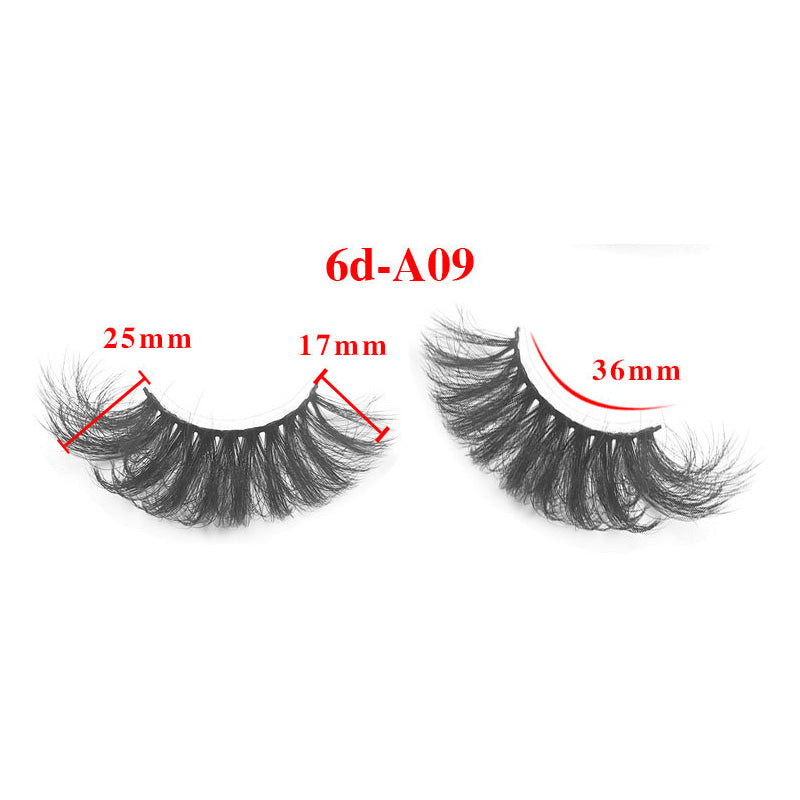 8 pairs of eyelashes with long curly 6D thick Faux mink eyelashes 25mm 6D-A09