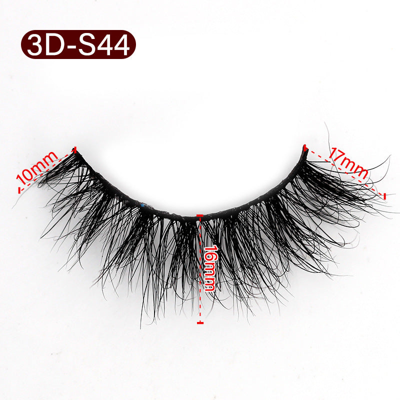 3D Mink False Eyelashes Natural Thick False Eyelashes 10-17 MM 3D-S44