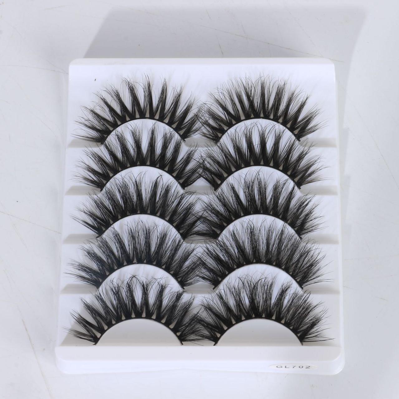 5-Pack 3D Faux Mink False Eyelashes Thick False Eyelashes 11-19 MM GL-702