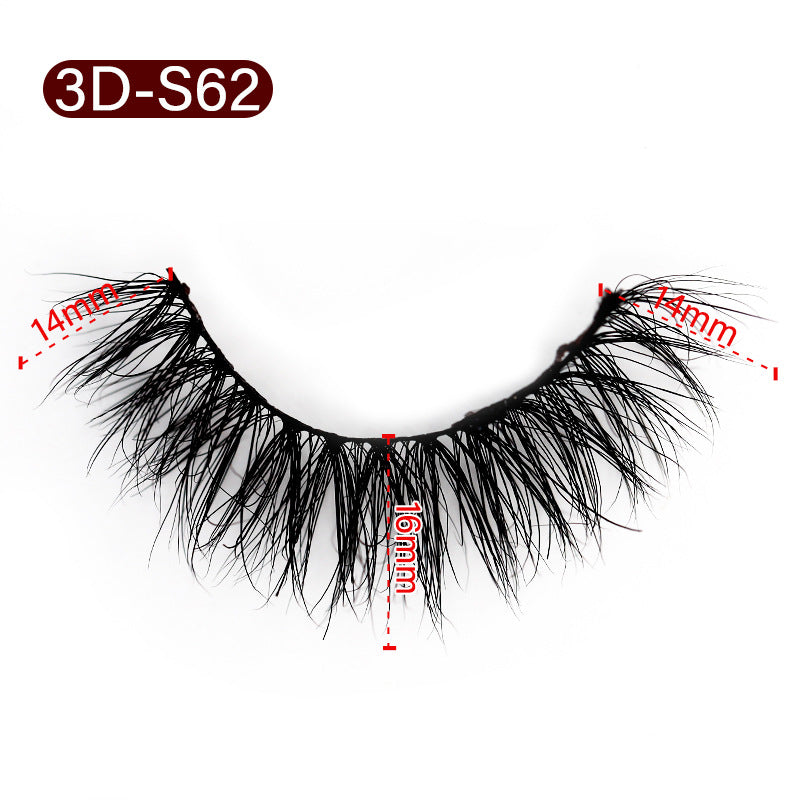 3D Mink False Eyelashes Natural Thick False Eyelashes 14-16 MM 3D-S62