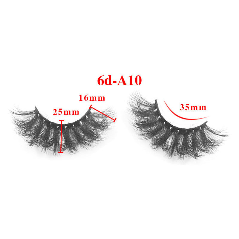 8 pairs of eyelashes with long curly 6D thick Faux mink eyelashes 25mm 6D-A10