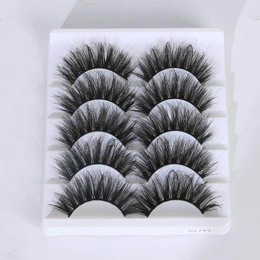 5-Pack 3D Faux Mink False Eyelashes Thick False Eyelashes 13-16 MM GL-703