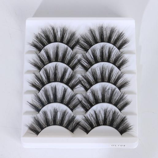 5-Pack 3D Faux Mink False Eyelashes Thick False Eyelashes 15-20 MM GL-704