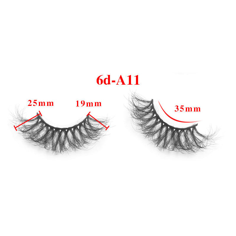 8 pairs of eyelashes with long curly 6D thick Faux mink eyelashes 25mm 6D-A11