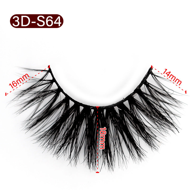 3D Mink False Eyelashes Natural Thick False Eyelashes 14-18 MM 3D-S64