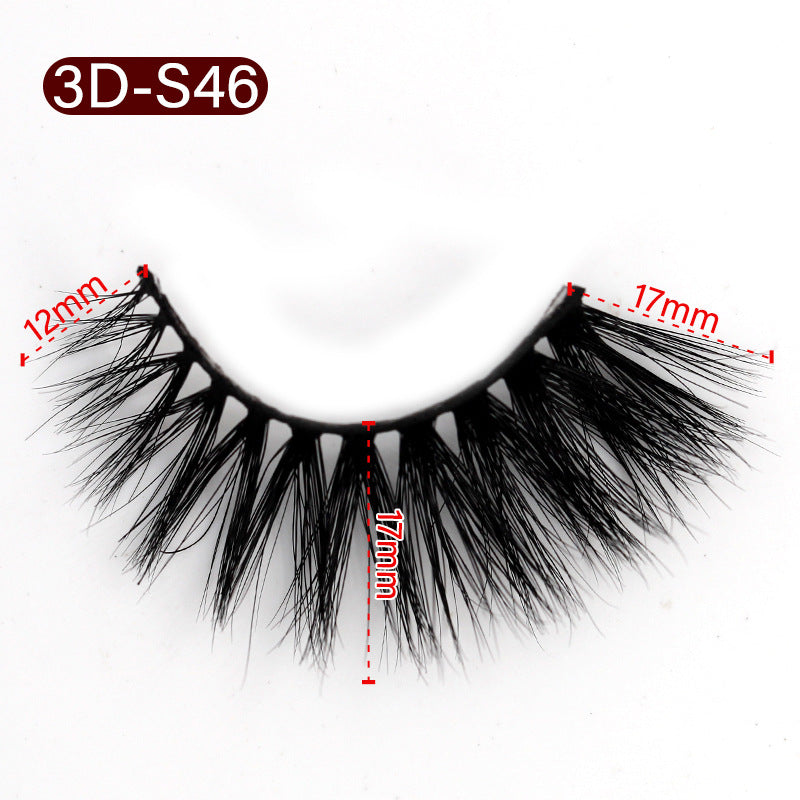 3D Mink False Eyelashes Natural Thick False Eyelashes 12-17 MM 3D-S46