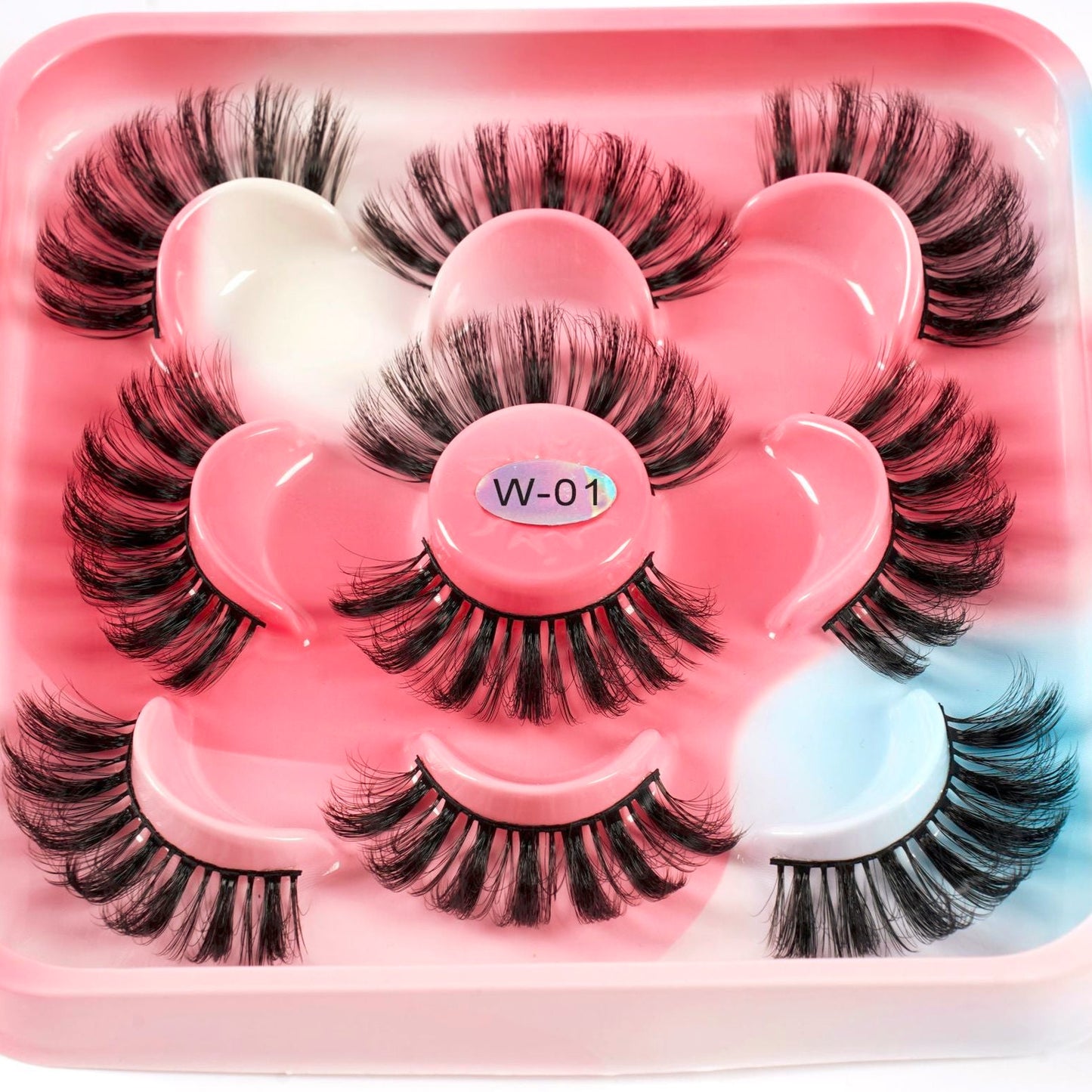 5 Pack 3D Waterproof False Eyelashes D Curl Eyelashes Mink False Eye Lashes