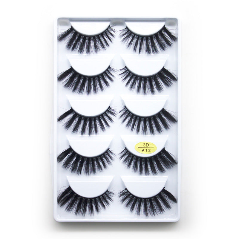 5-Pack 3D Faux Mink False Eyelashes Thick False Eyelashes 9-12 MM 3DA13