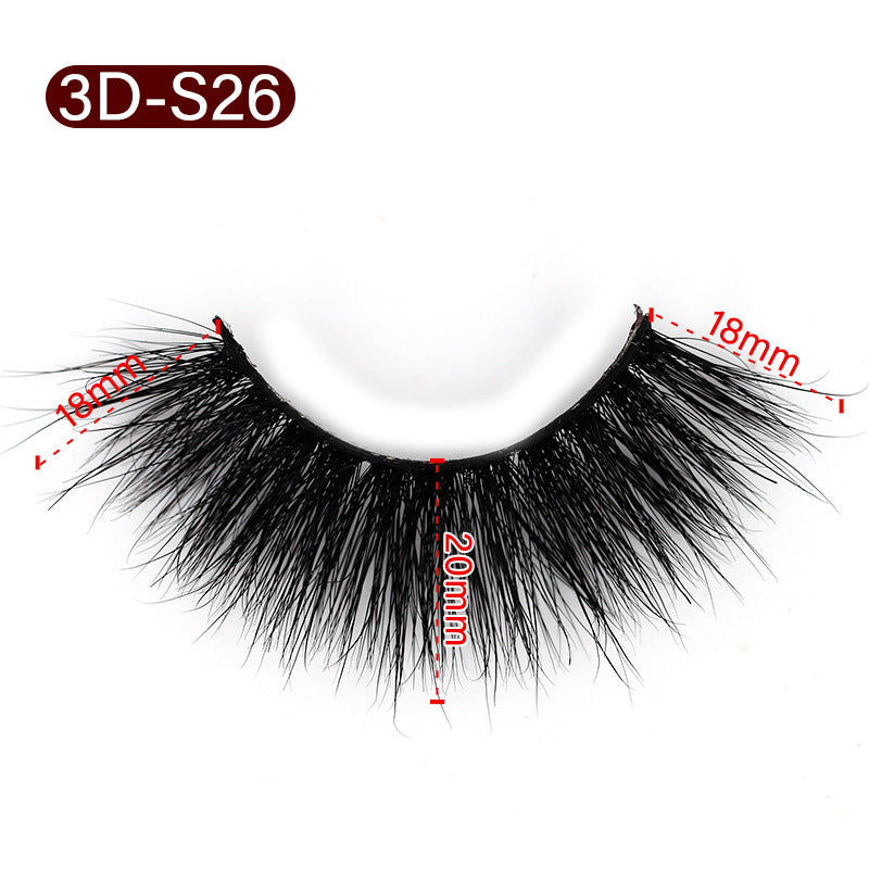 3D Mink False Eyelashes Natural Thick False Eyelashes 20 MM 3D-S26