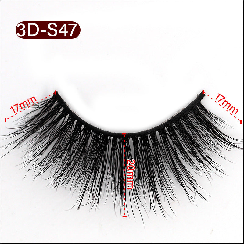 3D Mink False Eyelashes Natural Thick False Eyelashes 17-20 MM 3D-S47