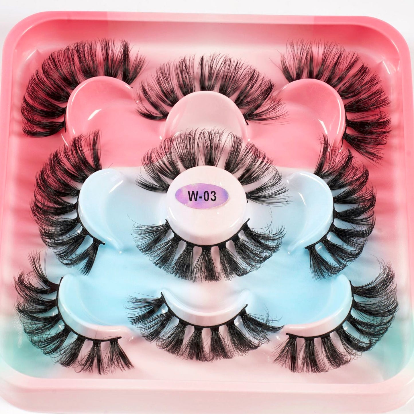 5 Pack 3D Waterproof False Eyelashes D Curl Eyelashes Mink False Eye Lashes