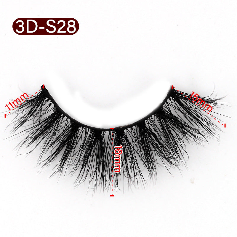 3D Mink False Eyelashes Natural Thick False Eyelashes 16 MM 3D-S28