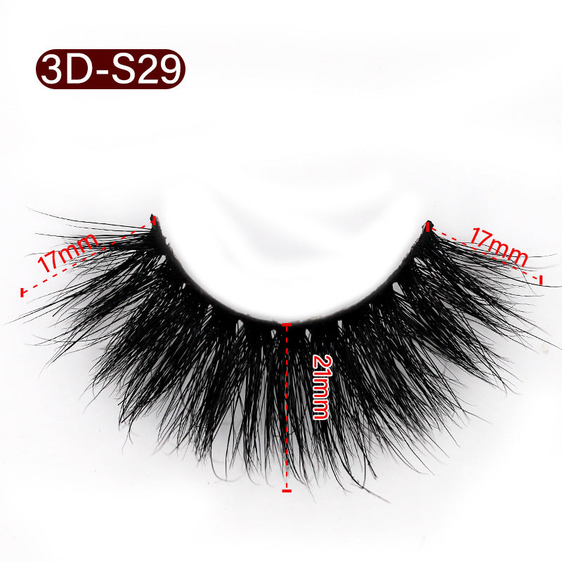 3D Mink False Eyelashes Natural Thick False Eyelashes 21 MM 3D-S29