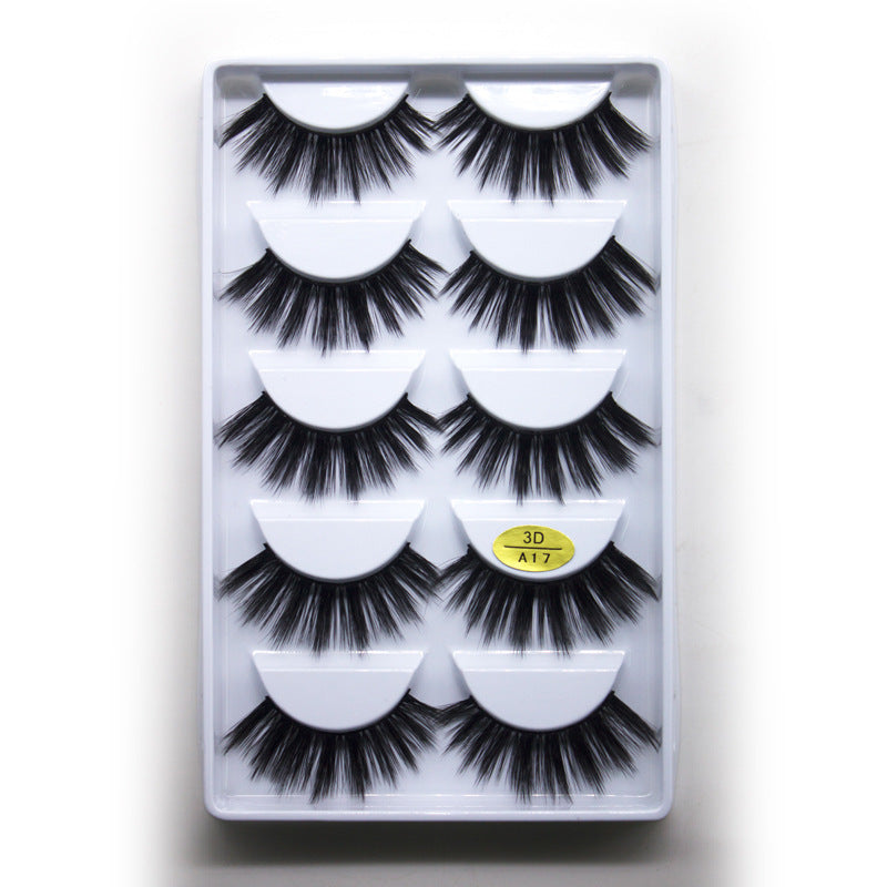 5-Pack 3D Faux Mink False Eyelashes Thick False Eyelashes 12-17 MM 3DA17