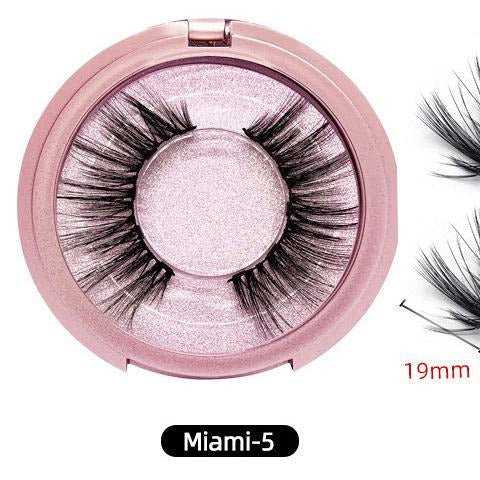 3D Reusable Waterproof  Magnetic Mink False Eyelashes With Eyeliner Glue