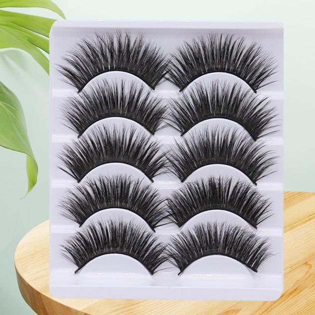 5-Pack 3D Faux Mink False Eyelashes Wispy False Eyelashes 10-15 MM 3D17