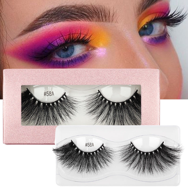 3D Mink False Eyelashes Handmade Natural Thick False Eyelashes 17-21MM 58A