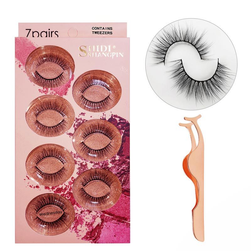 7 Pairs of 3D Mink False Eyelashes 14mm Week Series-Wednesday