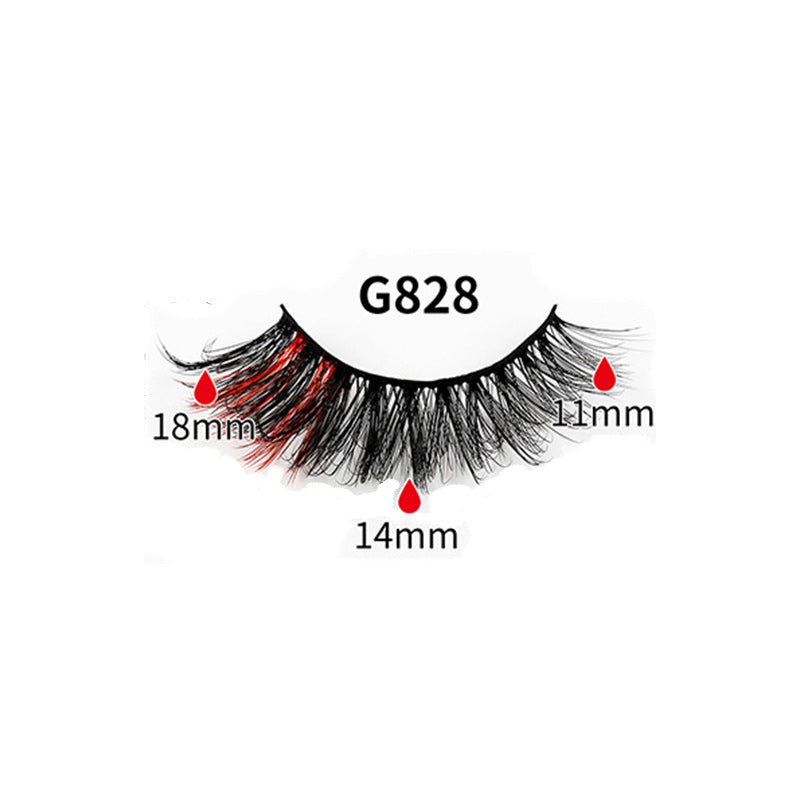 5 Pairs Of Color 3D Natural Thick Cat Eye Tail Elongated False Eyelashes 14mm G828