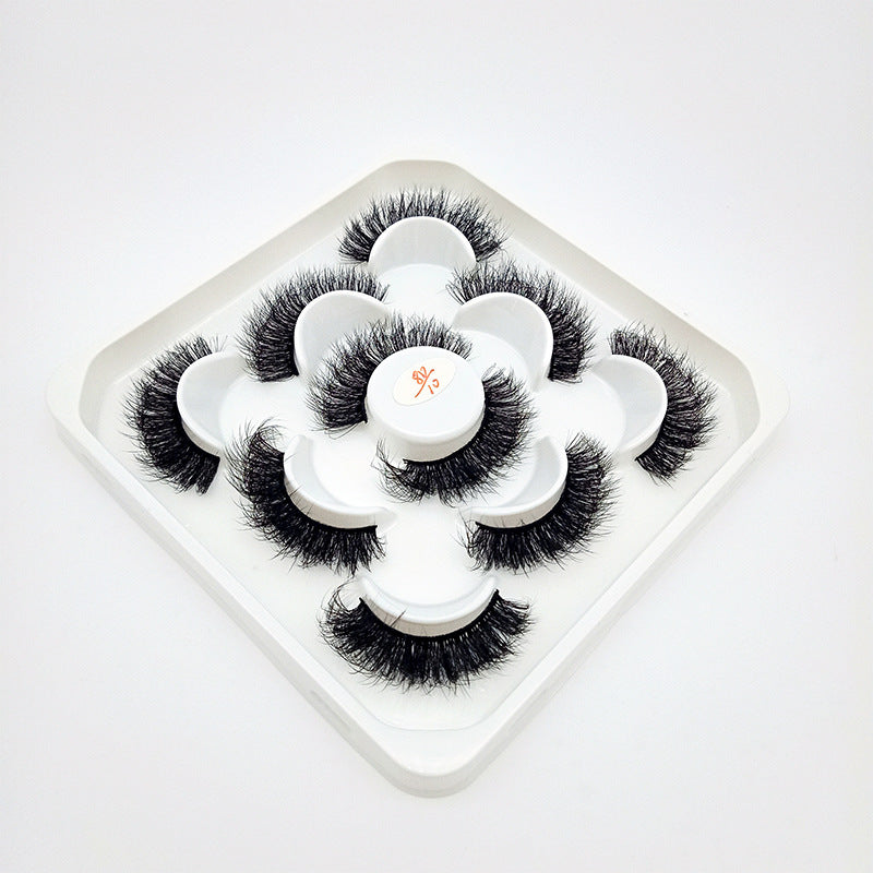 5 Pairs Of Flully Faux Mink Hair False Eyelashes 15mm 8D-10