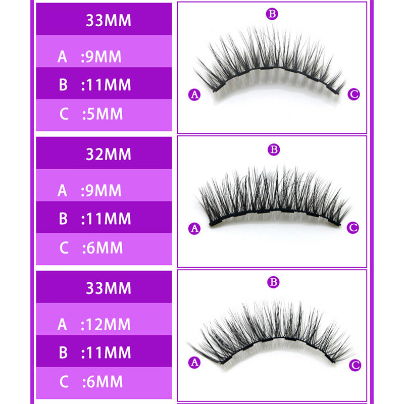 6 Pairs Magnetic Set of Glue Free Thick Curly Faux Mink Hair False Eyelashes 11-14mm HML06