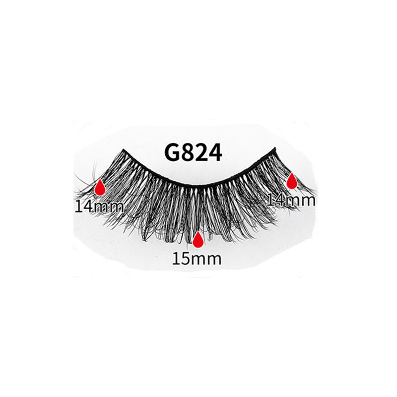 5 Pairs Of Black 3D Natural Thick Cat Eye Tail Elongated False Eyelashes 15mm G824