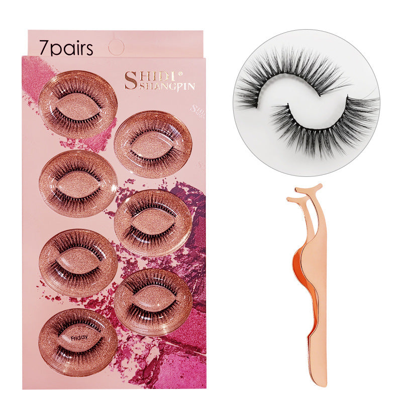 7 Pairs of 3D Mink False Eyelashes 11mm Week Series-Friday