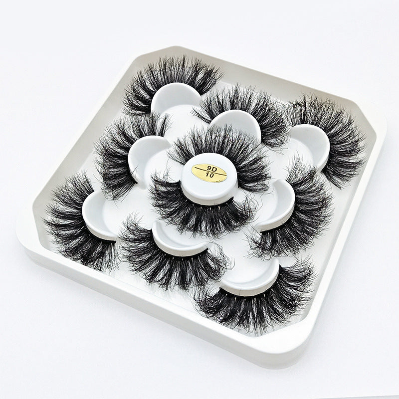 5 Pairs Of Flully Faux Mink Hair False Eyelashes 22mm 9D-10